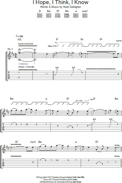 open zoom image for I Hope, I Think, I Know - Guitar TAB, New, Main