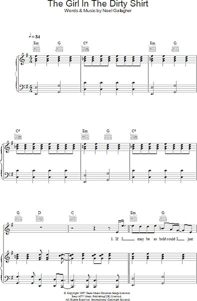 open zoom image for The Girl In The Dirty Shirt - Piano/Vocal/Guitar, New, Main