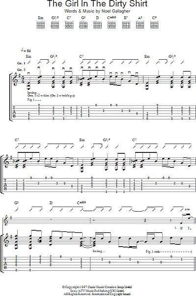 open zoom image for The Girl In The Dirty Shirt - Guitar TAB, New, Main