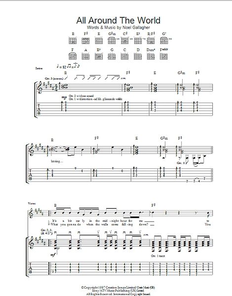 open zoom image for All Around The World - Guitar TAB, New, Main