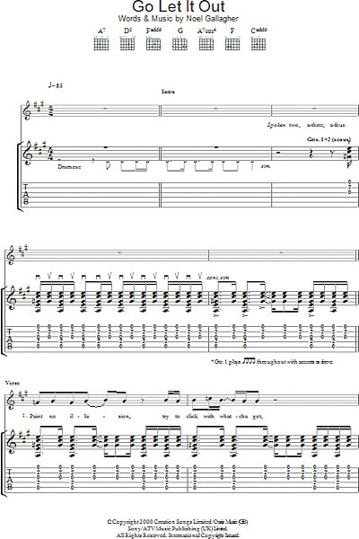 open zoom image for Go Let It Out - Guitar TAB, New, Main