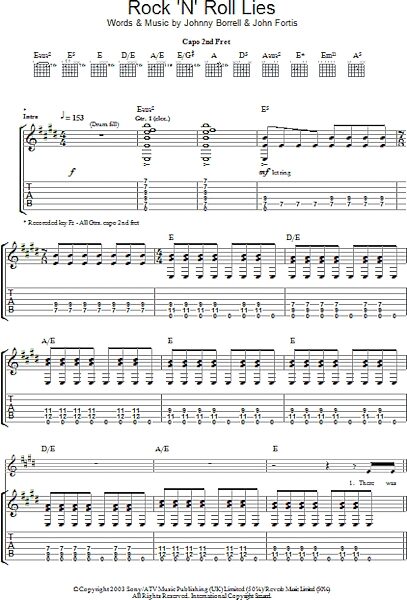 open zoom image for Rock 'N' Roll Lies - Guitar TAB, New, Main