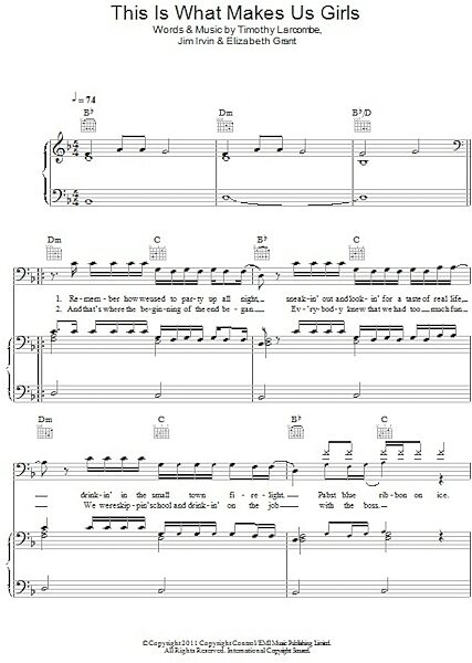 open zoom image for This Is What Makes Us Girls - Piano/Vocal/Guitar, New, Main