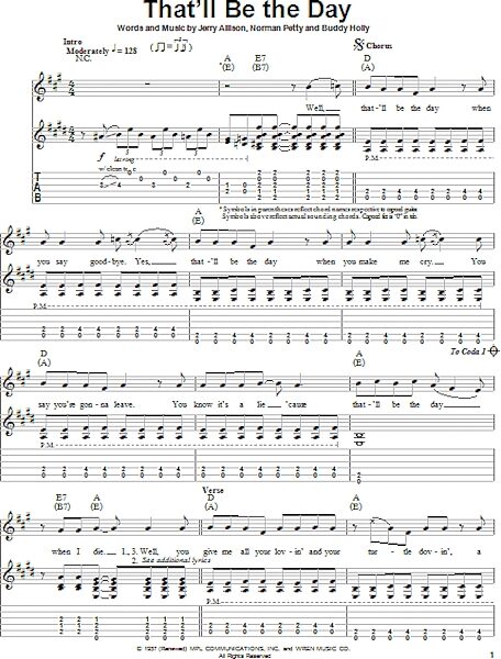 open zoom image for That'll Be The Day - Guitar Tab Play-Along, New, Main