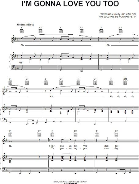 open zoom image for I'm Gonna Love You Too - Piano/Vocal/Guitar, New, Main