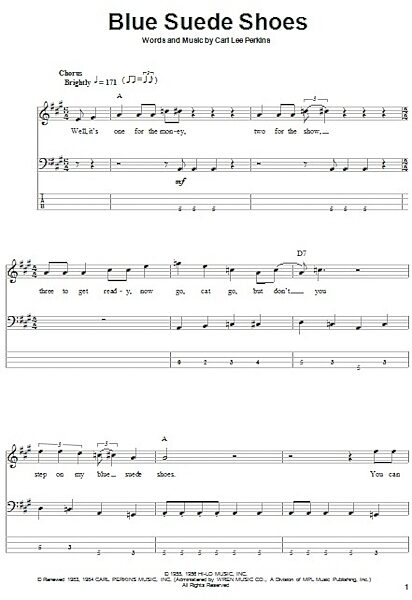 open zoom image for Blue Suede Shoes - Bass Tab, New, Main