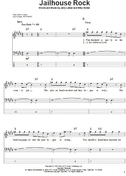 open zoom image for Jailhouse Rock - Bass Tab, New, Main