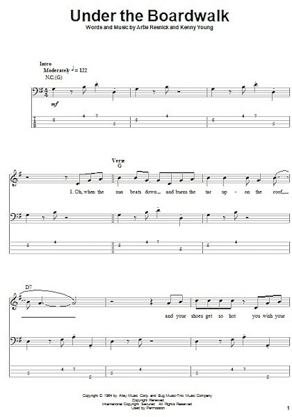 open zoom image for Under The Boardwalk - Bass Tab, New, Main