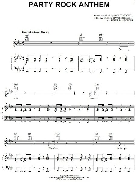 open zoom image for Party Rock Anthem - Piano/Vocal/Guitar, New, Main