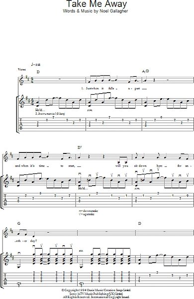 open zoom image for Take Me Away - Guitar TAB, New, Main