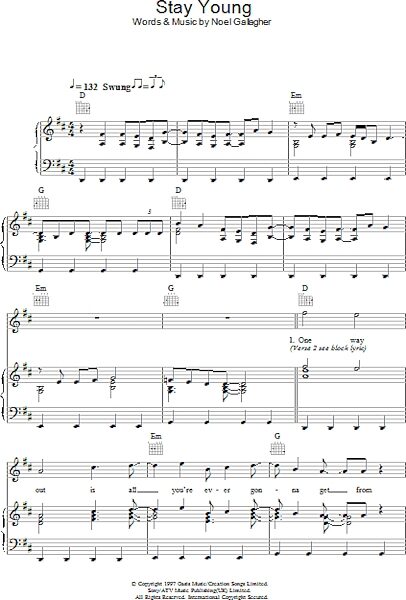 open zoom image for Stay Young - Piano/Vocal/Guitar, New, Main