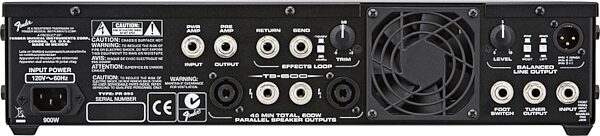 open zoom image for Fender TB-600 Bass Amplifier Head (600 Watts), Back