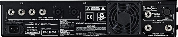 open zoom image for Fender MB-1200 Bass Power Amplifier (1200 Watts), Back