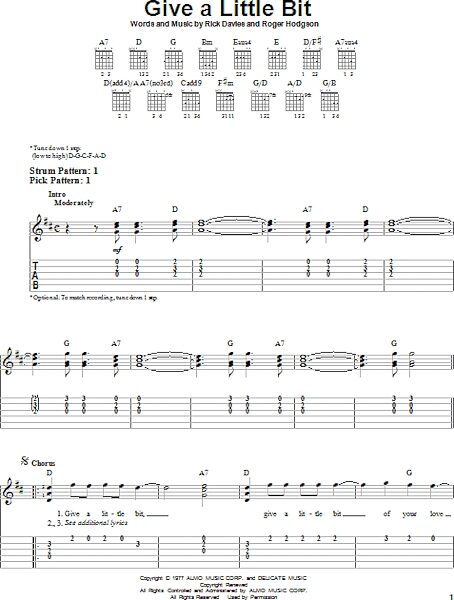 open zoom image for Give A Little Bit - Easy Guitar with TAB, New, Main