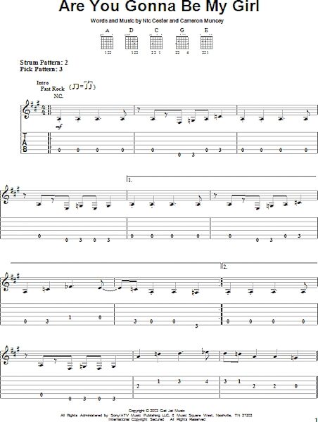 open zoom image for Are You Gonna Be My Girl - Easy Guitar with TAB, New, Main