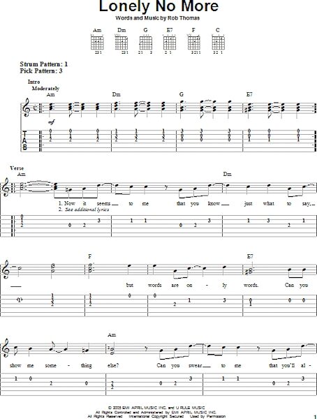 open zoom image for Lonely No More - Easy Guitar with TAB, New, Main