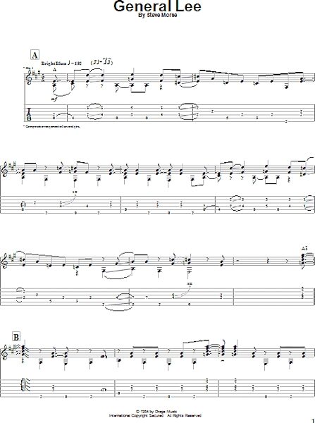 open zoom image for General Lee - Guitar TAB, New, Main