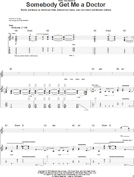 open zoom image for Somebody Get Me A Doctor - Guitar TAB, New, Main