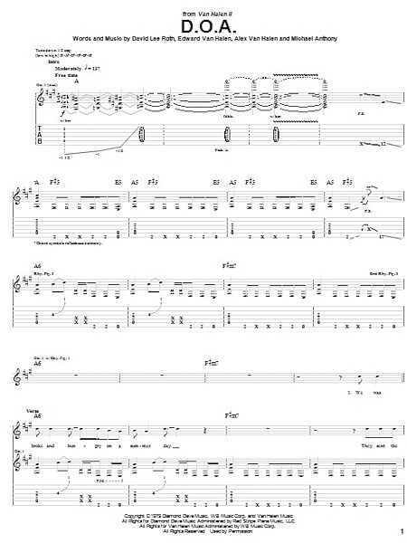 open zoom image for D.O.A. - Guitar TAB, New, Main