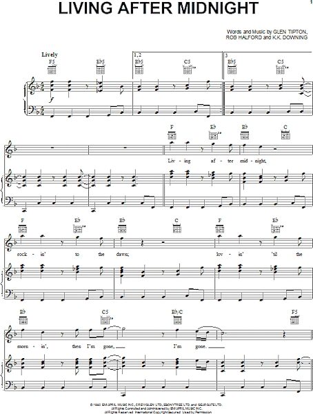 open zoom image for Living After Midnight - Piano/Vocal/Guitar, New, Main