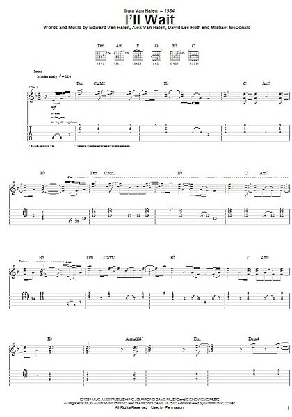 open zoom image for I'll Wait - Guitar TAB, New, Main