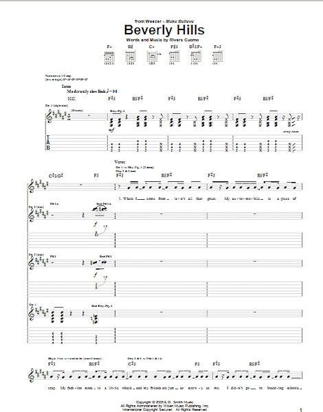 open zoom image for Beverly Hills - Guitar TAB, New, Main