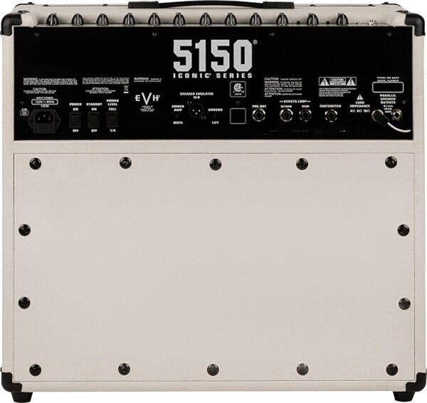 open zoom image for EVH Eddie Van Halen 5150 Iconic Series Guitar Combo Amplifier (40 Watts, 1x12"), Ivory, Action Position Back