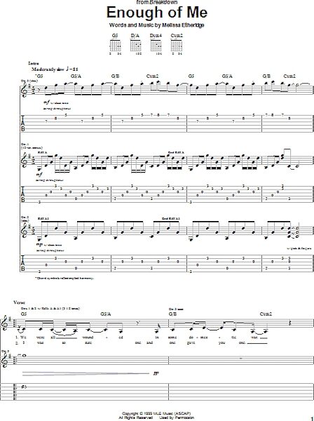 open zoom image for Enough Of Me - Guitar TAB, New, Main