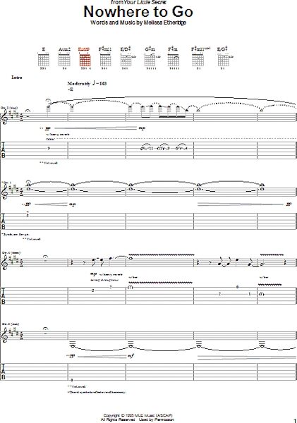 open zoom image for Nowhere To Go - Guitar TAB, New, Main