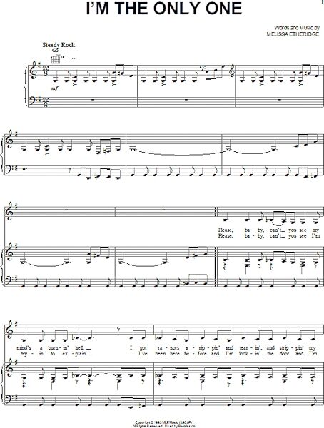 open zoom image for I'm The Only One - Piano/Vocal/Guitar, New, Main