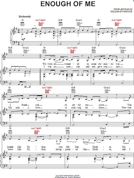 open zoom image for Enough Of Me - Piano/Vocal/Guitar, New, Main