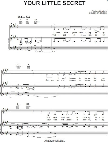 open zoom image for Your Little Secret - Piano/Vocal/Guitar, New, Main