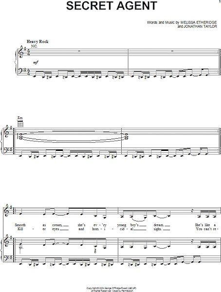 open zoom image for Secret Agent - Piano/Vocal/Guitar, New, Main