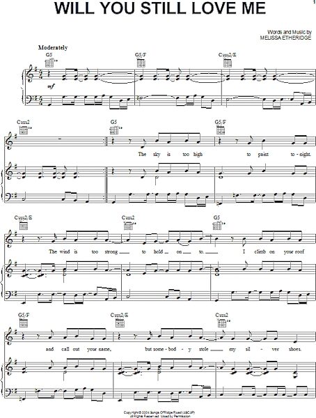 open zoom image for Will You Still Love Me - Piano/Vocal/Guitar, New, Main