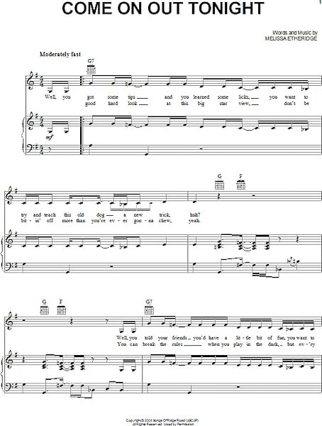 open zoom image for Come On Out Tonight - Piano/Vocal/Guitar, New, Main