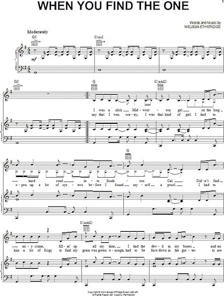 open zoom image for When You Find The One - Piano/Vocal/Guitar, New, Main