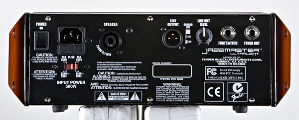 open zoom image for Fender Jazzmaster Ultralight Guitar Amplifier Head (250 Watts), Rear