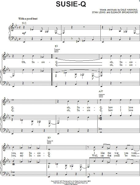 open zoom image for Susie-Q - Piano/Vocal/Guitar, New, Main