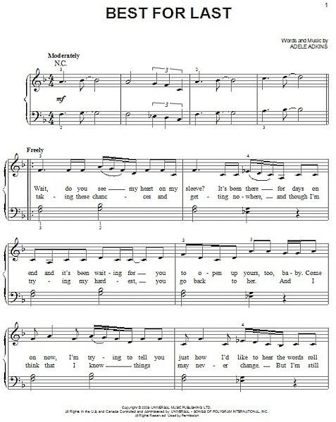 open zoom image for Best For Last - Easy Piano, New, Main