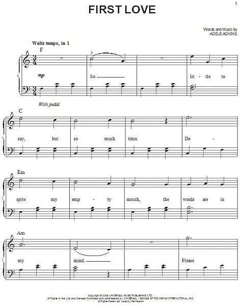 open zoom image for First Love - Easy Piano, New, Main