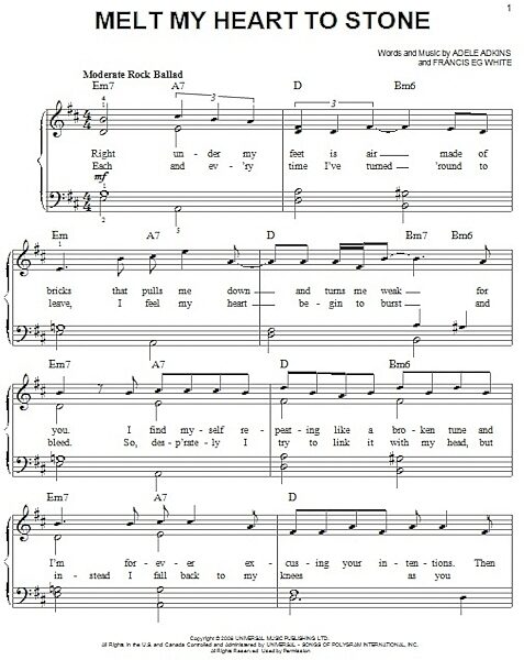 open zoom image for Melt My Heart To Stone - Easy Piano, New, Main