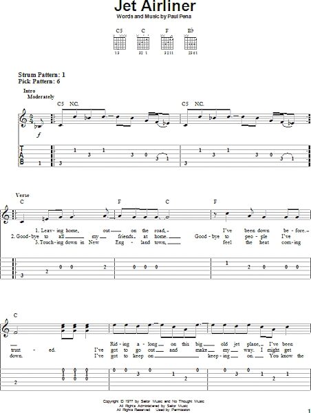 open zoom image for Jet Airliner - Easy Guitar with TAB, New, Main