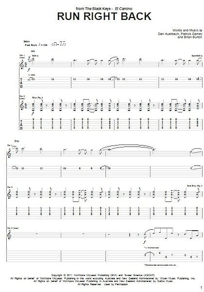 open zoom image for Run Right Back - Guitar TAB, New, Main