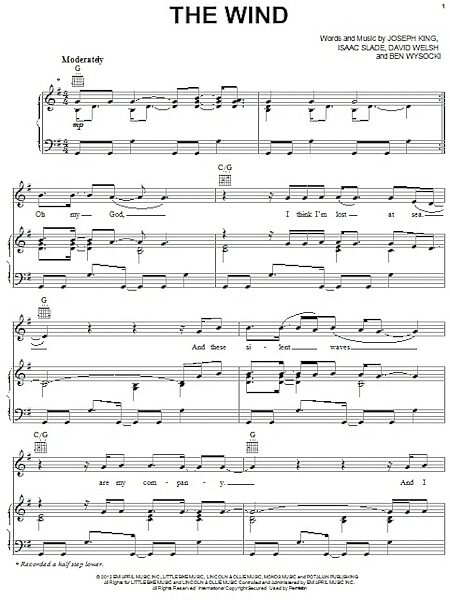 open zoom image for The Wind - Piano/Vocal/Guitar, New, Main