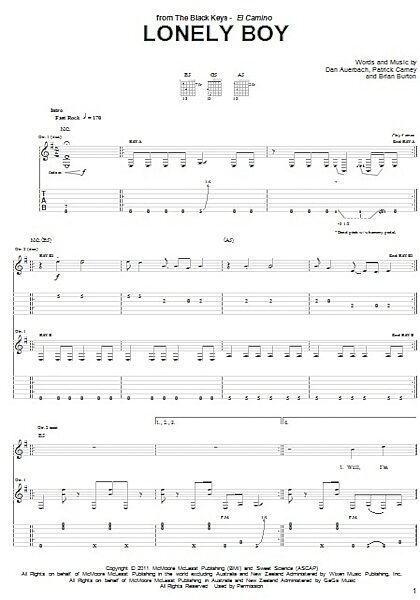 open zoom image for Lonely Boy - Guitar TAB, New, Main