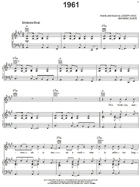 open zoom image for 1961 - Piano/Vocal/Guitar, New, Main