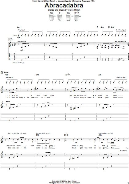 open zoom image for Abracadabra - Guitar TAB, New, Main