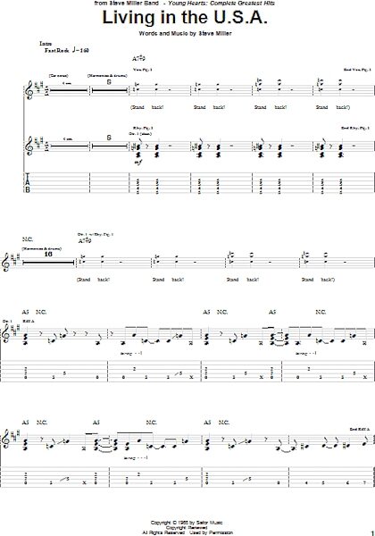 open zoom image for Living In The U.S.A. - Guitar TAB, New, Main