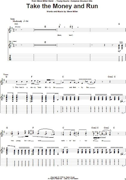 open zoom image for Take The Money And Run - Guitar TAB, New, Main