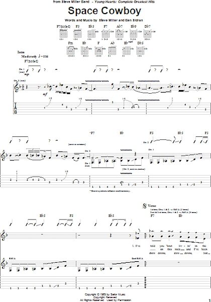 open zoom image for Space Cowboy - Guitar TAB, New, Main